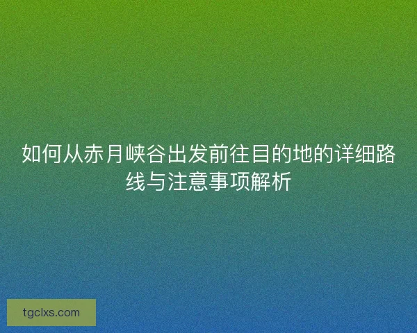 如何从赤月峡谷出发前往目的地的详细路线与注意事项解析 如何从赤月峡谷出发前往目的地的详细路线与注意事项解析