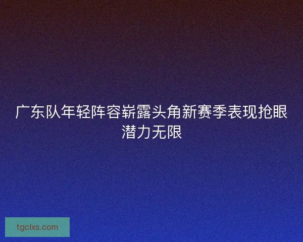 广东队年轻阵容崭露头角新赛季表现抢眼潜力无限